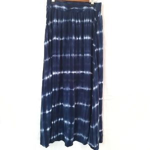 Merona blue white stripe maxi skirt size small -L